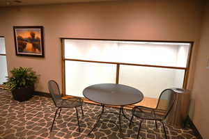 Dining area with baseboards