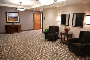 Building lobby with recessed lighting