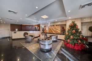 Lobby with recessed lighting