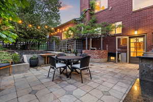 View of patio featuring outdoor dining area