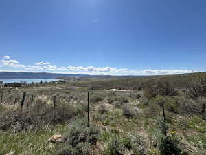 Mountain view featuring a large body of water