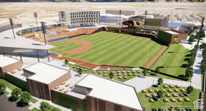 Aerial view of new ballpark minutes from your new home.