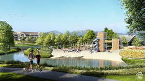 Surrounding community featuring a water and mountain view with kids playground a short walk away.