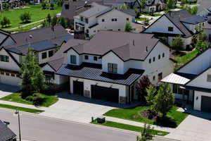 Aerial view of residential area
