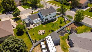 Aerial perspective of suburban area