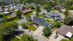 Aerial view of residential area