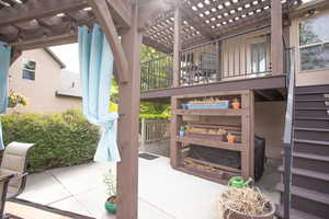 View of patio with stairway