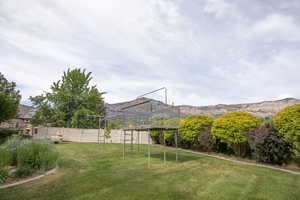View of yard featuring a mountain view