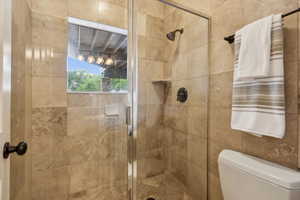 Stunning tile work in every bathroom.