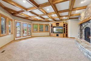 Living room leads to the covered patio.