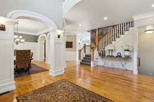 Gleaming hardwoods throughout