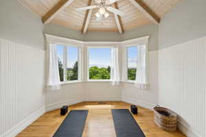 Sky loft off sitting room, in primary suite. Perfect for reading, yoga, nursery, or creative space.