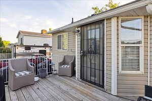View of wooden deck