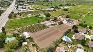 Overview of rural landscape featuring abundant farmland