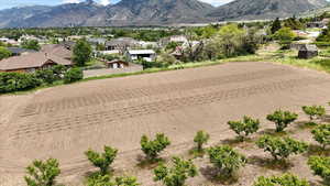 View of mountain background with nearby suburban area