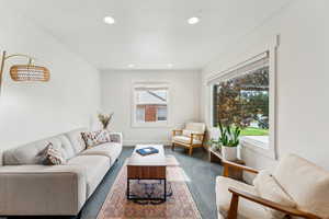 Living room with large picture window