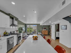 White stone kitchen counters - and plenty of counter space