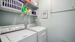 Laundry area featuring washer and dryer
