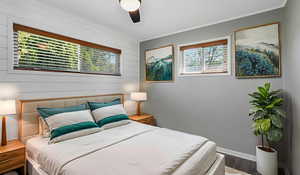 Virtually staged bedroom.