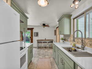 Newly remodeled kitchen with quartz countertops