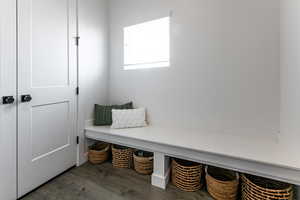 Mudroom featuring wood finished floors