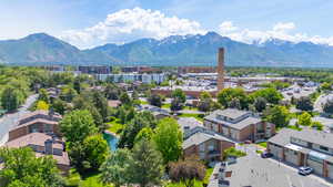 Aerial view of a mountainous background