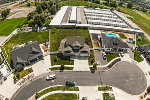 Aerial view of residential area