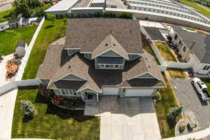 Aerial perspective of suburban area