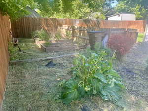 separte fenced off portion of yard