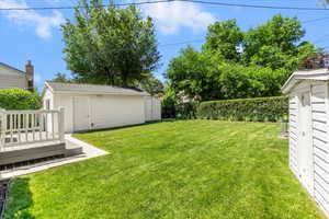 View of yard featuring a deck