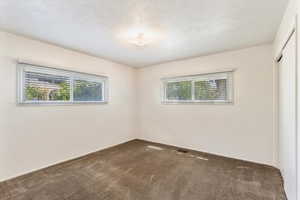 Carpeted empty room with plenty of natural light and baseboards