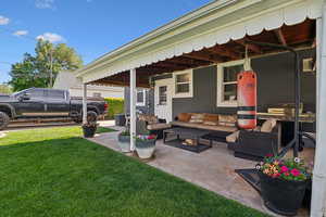 View of patio featuring an outdoor living space