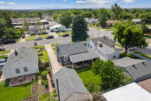 Aerial view of residential area