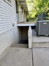 Stairway to walk-out basement entrance.