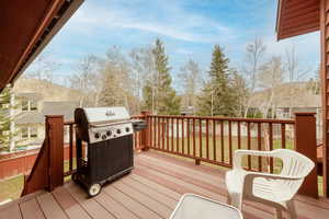 Deck with area for grilling