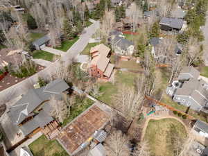 Aerial view of residential area