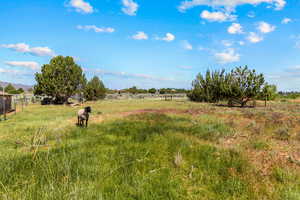 View of yard with a view of countryside