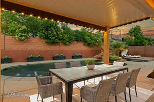 View of patio featuring outdoor dining area