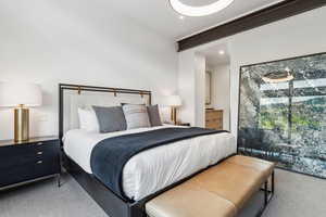 Primary bedroom with recessed lighting