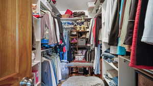 View of walk in closet