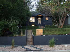 View of front from the street. Elevated off of road for additional privacy.
