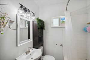 Full bathroom with a sink and toilet