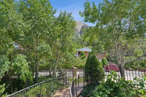 View of yard featuring a mountain view