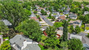 Aerial perspective of suburban area