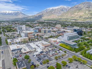 View of urban area with a mountainous background