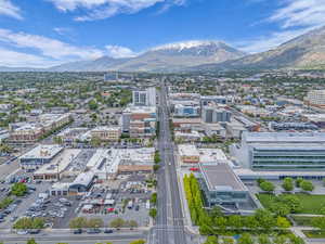 View of urban area with a mountainous background