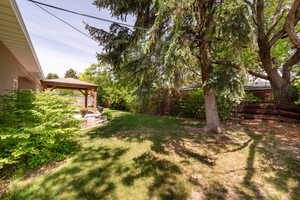View of yard with a gazebo