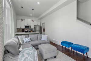 Apartment main floor kitchen/living area