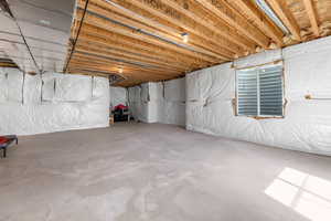 View of unfinished basement