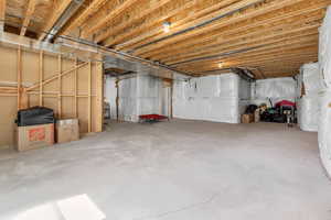 View of unfinished basement